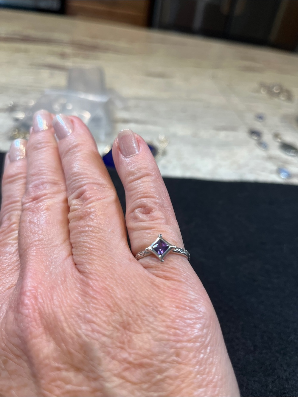 Silpada stack ring, purple stone